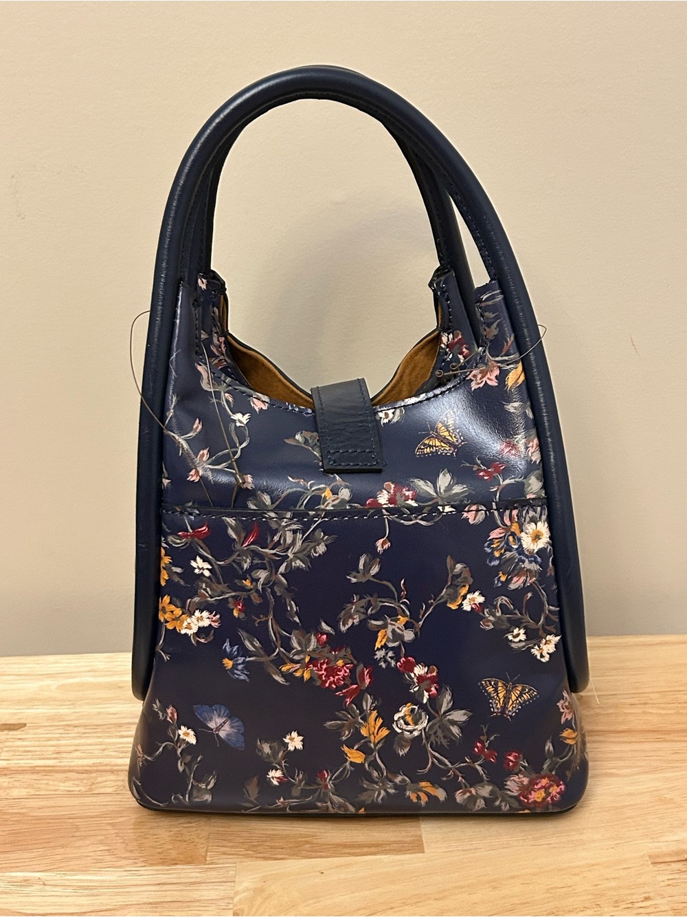 Patricia Nash Navy Floral Shoulder Bag with Buckle Detail - Picture 11 of 16